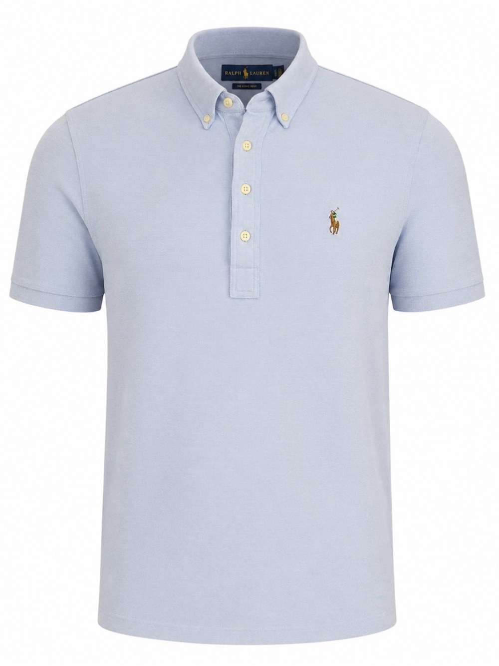 Ralph Lauren Men’s Knit Oxford Polo Shirt Large Blue Short Sleeve Classic Fit